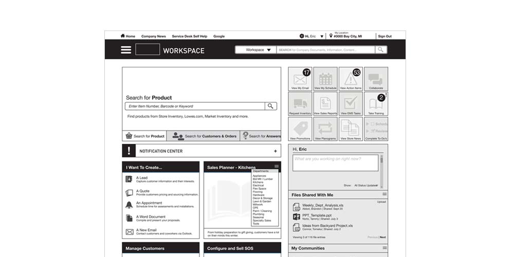 Store Employee Experience Wireframe